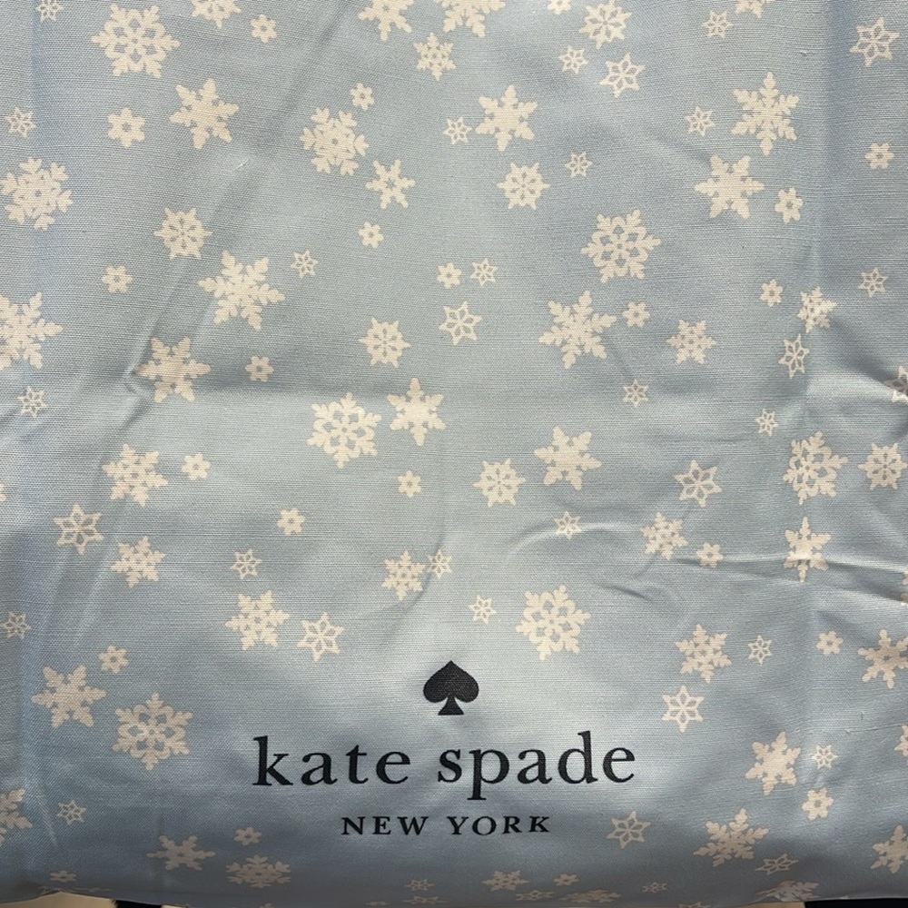 Kate Spade Snow Flakes Canvas Tote XL Reusable Shopping Beach Bag - Picture 2 of 16